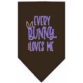 Mirage Pet Products Every Bunny Loves Me Screen Print BandanaCocoa Large 66-188 LGCO
